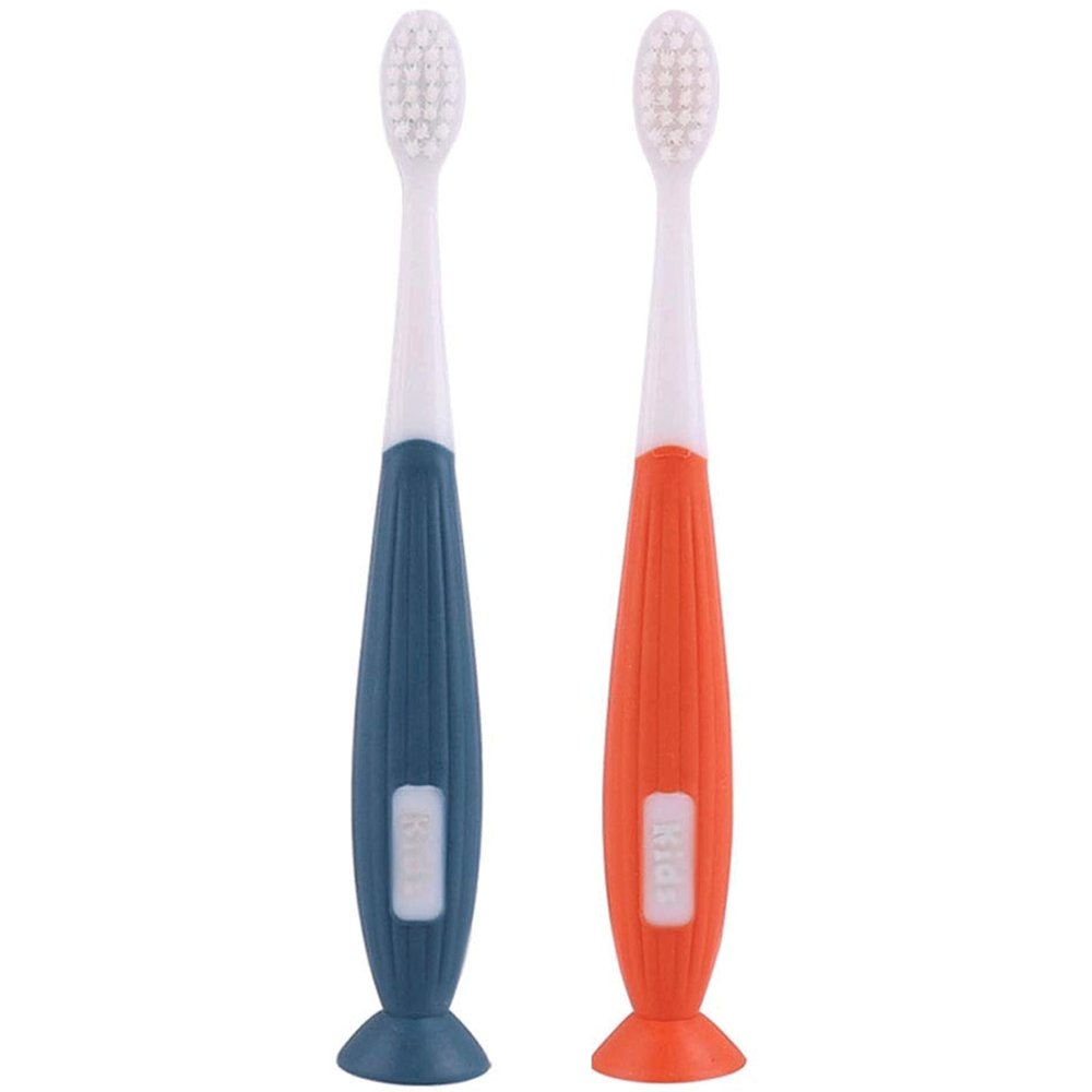 ZUMAHA Soft Bristles Toothbrush, 2 Pack Manual Toothbrush with Suction Cup, Toddler Toothbrush for Kids 1-5 Years Old