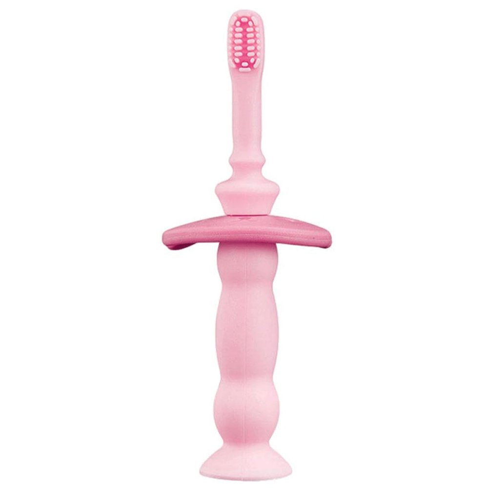 ZUMAHA Pink Kids Toothbrushes, Soft Silicone Manual Toothbrush for Protect Sensitive Gums, Cute Toddler Toothbrush Ages 1-3