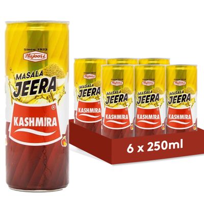 Hajoori Kashmira Masala Jeera - Refreshing, Healthy, Digestive Drink 250ml (Pack of 6)