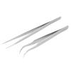 Straight Tweezers, 2Pcs Eyelash Extension Tweezers, Straight Elbow Tip Tweezers Nippers, Stainless Steel Anti Static Tweezers False Lash view 3