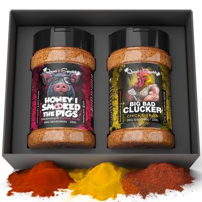 BBQ Rub Gift Set by Quasi & Squatch -Smokey Honey Soy Sauce for Pork & Chicken Pineapple Barbecue Dry Rubs | Meat Seasoning and Spices | Perfect Blend