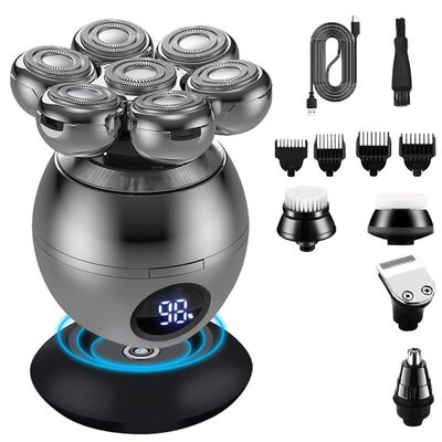 JQUAL Electric Razor for Men, 5 In 1 7D Floating Electric Head Shaver For Men Portable Beard Hair Trimmer Clipper Skull Shaver Waterproof Shaving Machine
