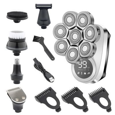 Electric Razor for Men, 6 in 1 Electric Razor Men Grooming Kit Wet Dry Electric Shaver LCD Display Beard Hair Trimmer Rechargeable Bald Head Shaving Machine