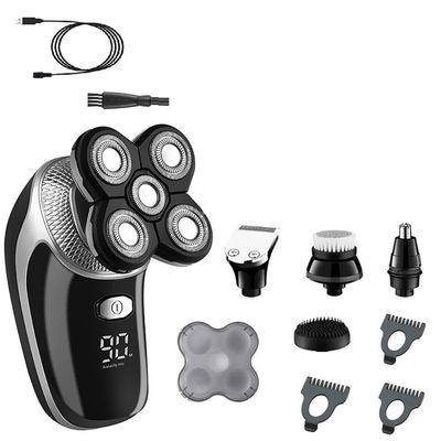 JQUAL Electric Razor for Men, 5 In 1 Digital Display Wet Dry Electric Shaver Bald Shaving Machine Men Beard Hair Trimmer Body Facial Razor Rechargeable