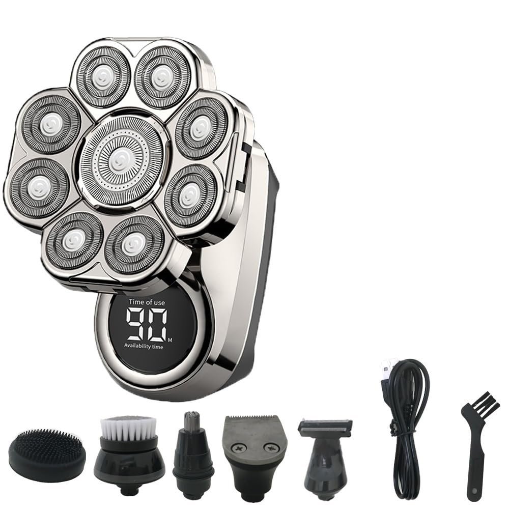 JQUAL Electric Razor for Men, 9 Blades Multi Grooming Kit 6 In 1 Digital Display Electric Shaver Hair Trimmer Beard Rlectric Razor Wet Dry Men Facial Shaving Machine