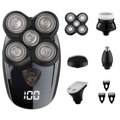 JQUAL Electric Razor for Men, 5 In 1 Multifunctional Grooming Kit Electric Shaver Wet Dry For Men Electric Razor Rechargeable Bald Head Shaving Machine Beard Trimmer