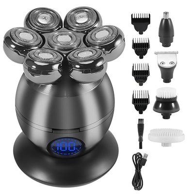 JQUAL Electric Razor for Men, 5 In 1 Beard Trimmer Clipper 7D Floating Electric Head Shaver For Bald Men Cutter IP68 Waterproof Shaving USB Charging