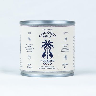Huskers Coco | Organic Coconut Milk | 200ml | Pack of 6 | Unsweetened Original | Dairy-Free, Gluten-Free, Vegan | Cooking, Baking & Drinks