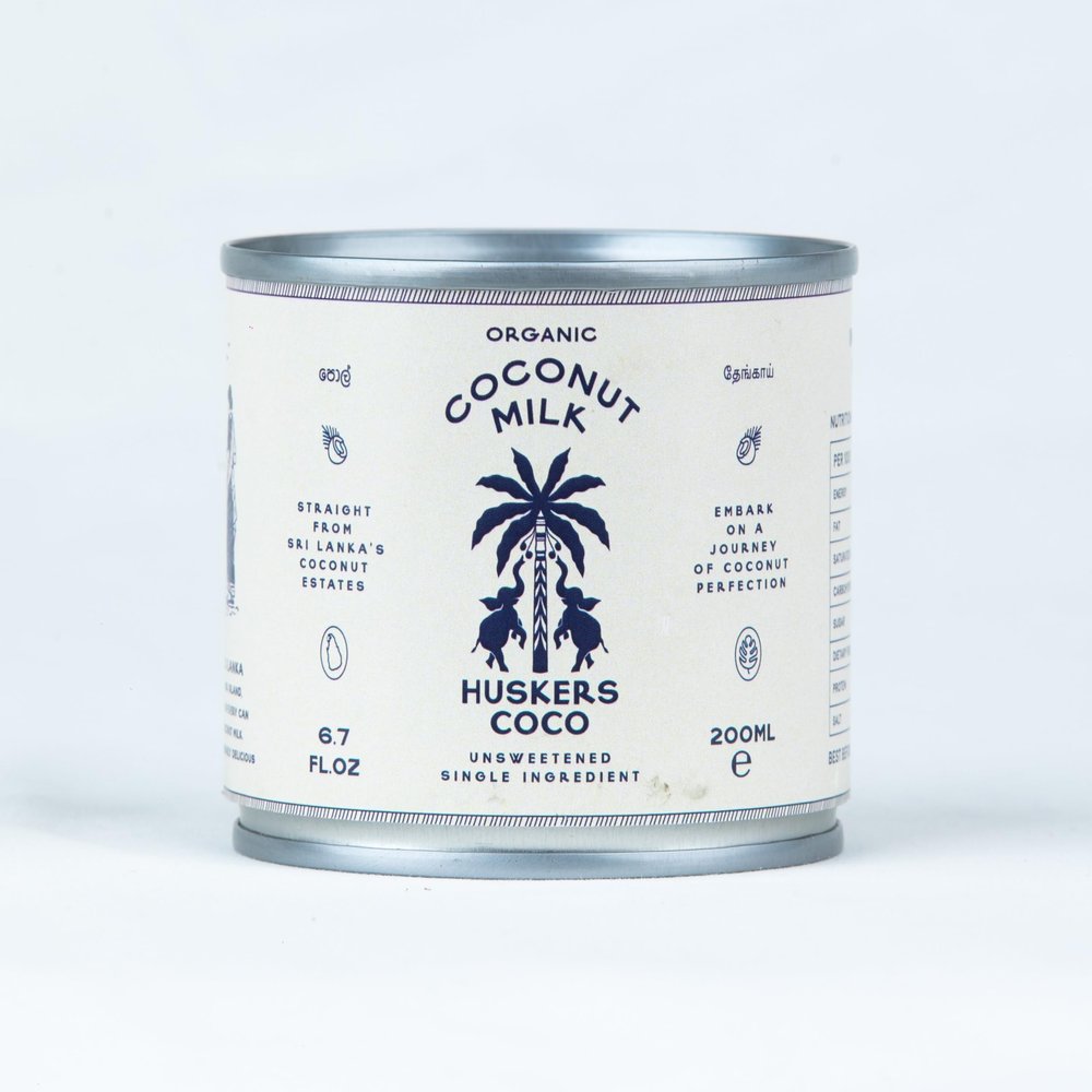 Huskers Coco | Organic Coconut Milk | 200ml | Pack of 6 | Unsweetened Original | Dairy-Free, Gluten-Free, Vegan | Cooking, Baking & Drinks