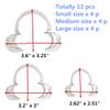 Dental Cheek Retractor, 12 Pack C-Shape Autoclavable Mouth Opener for Teeth Whitening, 3 Sizes Clear Lip Cheek Retractor for Dentist, Oral Care, Party, Mouthguard, Speak Out, Challenge Game view 2