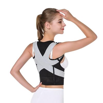 LUXRUB Adjustable Back Posture Corrector For Women And Men Breathable Back Support Brace Concealed Back Straightener Provide Neck Shoulders And Upper Back Pain Relief (Color : Grey, Size : XS)