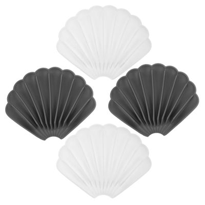 Cabilock 4pcs Self Draining Soap Dish Shell Soap Holder for Bathroom Kitchen Grey White Drainage and Sponges