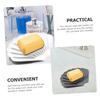 Cabilock 4pcs Self Draining Soap Dish Shell Soap Holder for Bathroom Kitchen Grey White Drainage and Sponges view 4