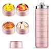 ISTOVO Metal Weekly,Stackable Waterproof Travel Pill Box,Pill Case Container,7 Day Daily Medicine Organizer Pink view 4