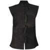 Gefomuofe Men's Gothic Steampunk Lapel Vest Retro Cotton V-Neck Plain Elegant Vests Business Party Vest Vintage Stand-Up Collar Plain Button Down Vest Suit Vest, T Black, XL view 1