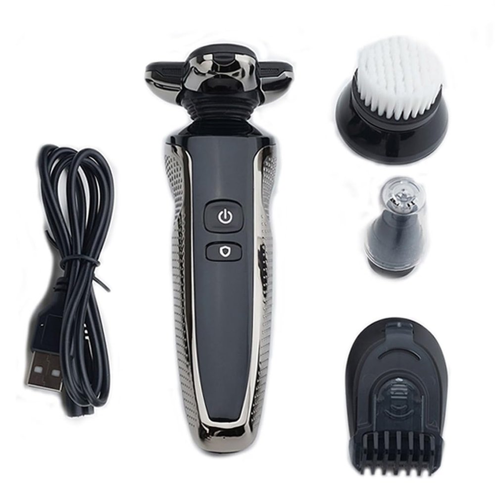 JQUAL Electric Razor for Men, 4 In 1 Electric Razor Electric Shaver Rechargeable Shaving Machine For Men Beard Razor Wet-Dry Dual Use Water Proof Fast Charging