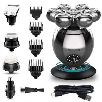 JQUAL Electric Razor for Men, 7-Blade Grooming Kit 5 In 1 Electric Shaver For Men Head Rechargeable Electric Razor Body Beard Hair Trimmer Bald Shaving Machine