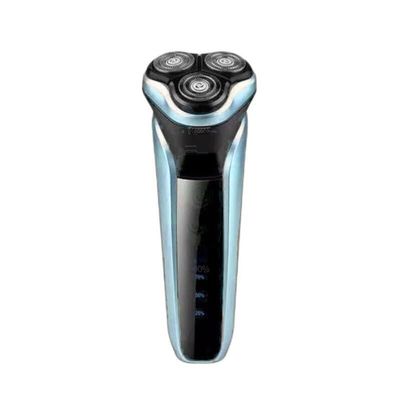 JQUAL Electric Razor for Men, Men's Electric Shaver With LED Power Display/Washable Head/USB Fast Charging Floating Head Home Portable Travel Shaver (Color : Blue)