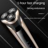 JQUAL Electric Razor for Men, Men's Electric Shaver With LED Power Display/Washable Head/USB Fast Charging Floating Head Home Portable Travel Shaver (Color : Blue) view 3
