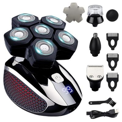 Electric Razor for Men, 5 in 1 Electric Razor for Bald Men Trimmer with Nose Hair Sideburns Clipper Waterproof Wet Dry Grooming Kit