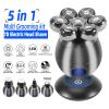 JQUAL Electric Razor for Men, 5 in 1 7D Floating Head Men's Electric Shaver USB Charging Dock LCD Waterproof Portable Nose Hair Trimmer Bald Razor Machine Shaving view 2