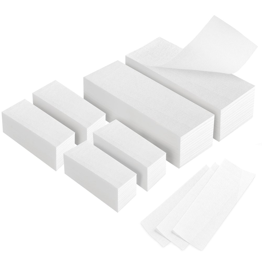 600-Count Non Woven Wax Strips 2 Size Body and Facial Epilating Wax Strips Paper for Hair Removal Beauty Waxing Strips for Leg Face Chest Back and Bikini