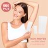 600-Count Non Woven Wax Strips 2 Size Body and Facial Epilating Wax Strips Paper for Hair Removal Beauty Waxing Strips for Leg Face Chest Back and Bikini view 4