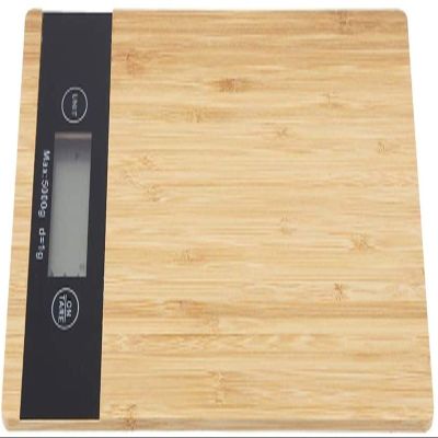 Bamboo Panel Electronic Scale Wooden Food Measurements Tools Rectangular Shape Designed Weight Flour Scale Digital Scale with LED Display
