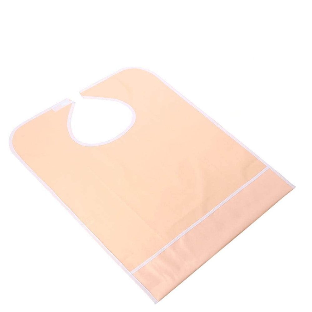Waterproof Adult Bib with Crumb Catcher - Adjustable Mealtime Apron for Elderly Men and Women, Easy to Clean