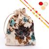 Ghasitaram Gifts Jaiccha Rakhi Gifts for Brothers - Printed Jute Pouch with Bites with 2 Rakhis view 1