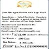 Ghasitaram Gifts Jaiccha Rakhi Gifts for Brothers - Jute Hexagon Basket with kaju Katli with 2 Rakhis view 4
