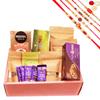 Ghasitaram Gifts Jaiccha Rakhi Gifts for Brothers - Rust Hamper Box wit pouches with 5 Rakhis view 1