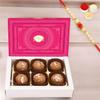 Ghasitaram Gifts Jaiccha Rakhi Gifts for Brothers - Mathura Peda Box 6 Pcs with Pearl Beads Rakhi view 1