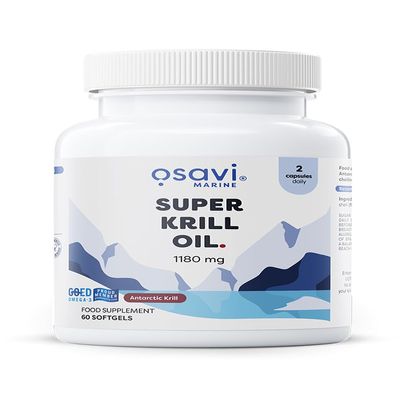 Osavi Super Krill Oil 1180 mg 60 Softgels | Omega-3 from Wild Antarctic Krill | Supports Heart, Brain & Liver Health | Rich in Choline & Phospholipids | Sourced from Antarctic Waters