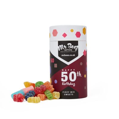 Mr Beez Sweets | Premium 50th Birthday Gifts for Men Women | Vegan & Vegetarian-Friendly