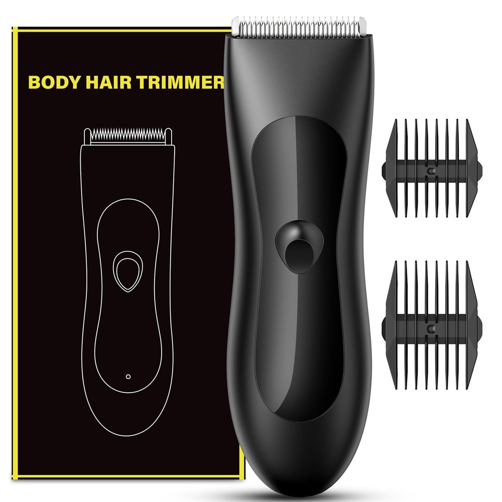 Grehge mmer for Men, Electric Razor for Groin Hair and Pubic Hair, Ball Trimmer, Rechargeable Beard Trimmer with Ipx7 Waterproof, Soft White Ceramic Blade Design, Compact and Portable, Gift for Him