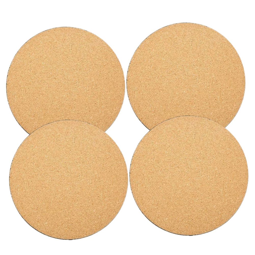 ABOOFAN 4pcs Slip Flower Pot Mat Cork Pads for Plants Pots Round Shape Garden Planter Coaster Multi-purpose Gardening Bottom Pads
