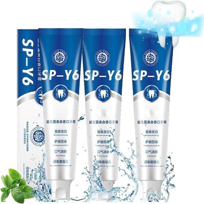 SP-Y6 Toothpaste, SP-Y6 Beneficial Bacteria Whitening Mouth Plaster, Brightening & Stain Removing Toothpaste, 100g (3pcs)