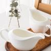 Gravy Boat Sauce Boat Ceramic Gravy Boat for Salad Dressing Milk Broth Coffee Creamer White 13.5 Oz Sauce Jug view 4