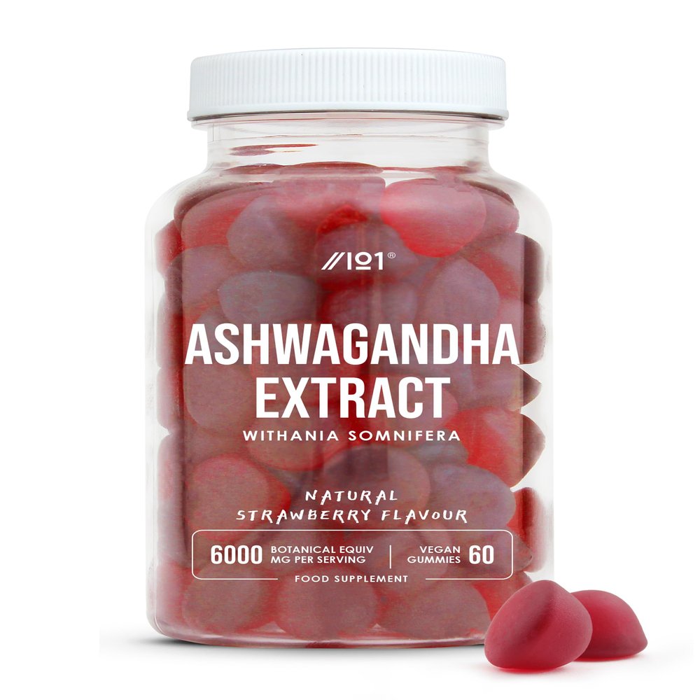 Ashwagandha Extract Gummies 6000mg with Vitamin D - High Strength Ashwagandha 20:1 Extract Supplement  60 Count - (1 Month Supply) by Alpha01