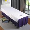 Highdi Massage Bed Sheet with Face Hole, Reusable Massage Bed Table Cover Soft Comfortable Massage Bed Cover Protecting for SPA Hotel Beauty Salon Cosmetic Bed (115x190cm,White) view 1