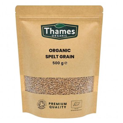 Thames Organic Spelt Grain, Nutty & Hearty, Versatile Whole Grain for Baking & Cooking, Organic & Non-GMO, Rich in Plant Protein & Fiber - Ideal for Vegan, Vegetarian Diets 500g