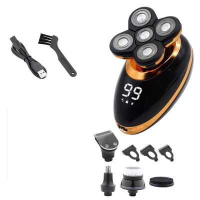 JQUAL Electric Razor for Men, 5 In 1 Men's Electric Shaver Portable Beard Trimmer Hair Clipper USB Rechargeable Waterproof LCD Bald Razor