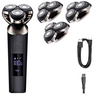 JQUAL Electric Razor for Men, Men's Shaver Electric Razor Beard Trimmer Fast Charging LCD Display Electric Shaving Machine Cutter Head Washable
