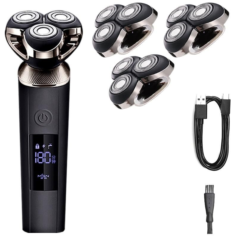 JQUAL Electric Razor for Men, Men's Shaver Electric Razor Beard Trimmer Fast Charging LCD Display Electric Shaving Machine Cutter Head Washable