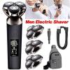 JQUAL Electric Razor for Men, Men's Shaver Electric Razor Beard Trimmer Fast Charging LCD Display Electric Shaving Machine Cutter Head Washable view 2