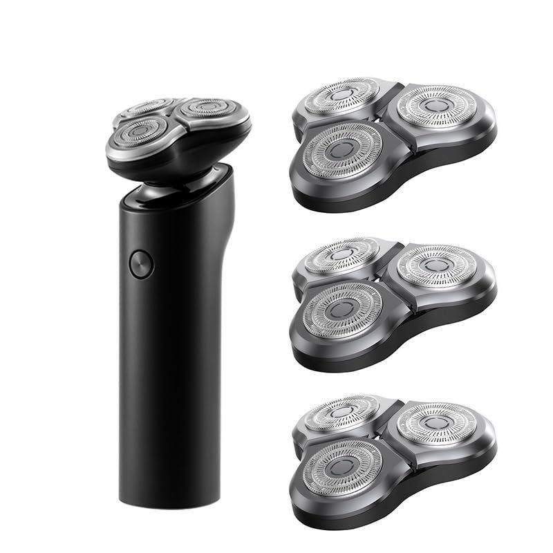 Electric Razor for Men, Electric Shaver Men's Beard Trimmer Hair Clipper Portable Flexible Shaver Dry Wet Dual-use Washable Beard Shaving with 3 Head