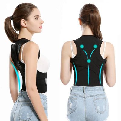Adjustable Back Posture Corrector Full Back Support Correction Belt Therapy Corset Adult Clavicle Spine Back Shoulder Lumbar Brace Reshape Your Body (Color : Black, Size : M)