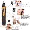 CAFFIA 4 in 1 Nose and Ear Hair Trimmer, USB Rechargeable Nose Hair Trimmer for Men and Women, Waterproof, Easy Cleaning, Stainless Steel and Dual Edge Blades (Black/Orange) view 2