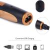 CAFFIA 4 in 1 Nose and Ear Hair Trimmer, USB Rechargeable Nose Hair Trimmer for Men and Women, Waterproof, Easy Cleaning, Stainless Steel and Dual Edge Blades (Black/Orange) view 3